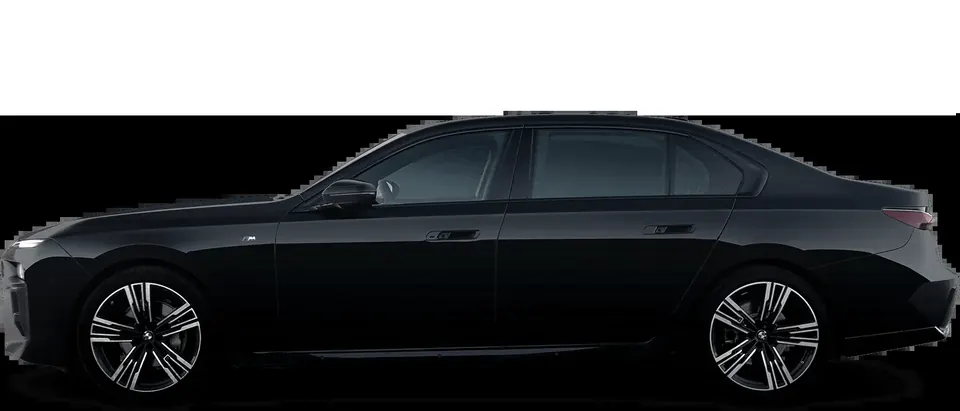 BMW i7 eDrive50, vista lateral completa.